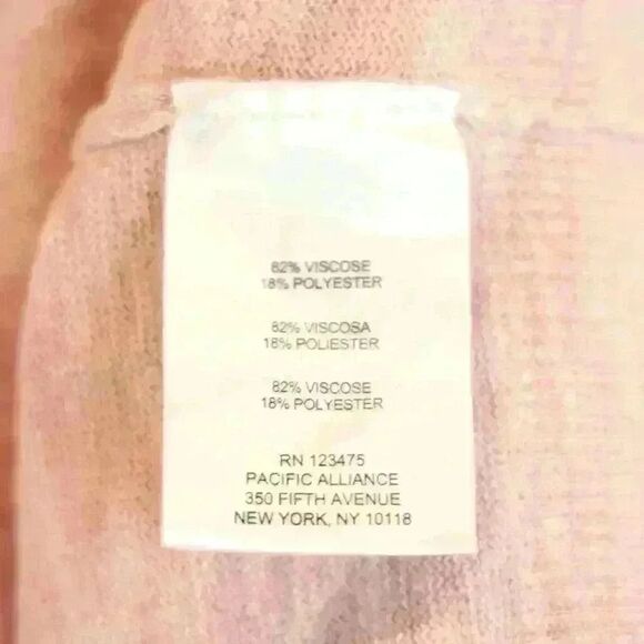 Ellen Tracy Pink Knit Crew Neck Sweater Short Dolman Sleeves SIze Large - Picture 5 of 7